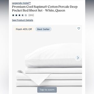 NWOT Company Store Supima Cotton Percale Sheets